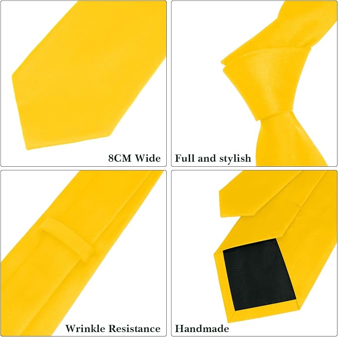 Men's Ties Solid Pure Color 3.15" (8CM) Necktie Plain Formal Business Wedding Black Ties For Men