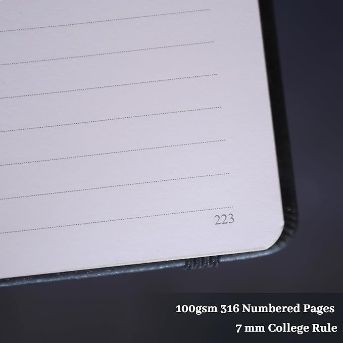 TIEFOSSI Lined Journal for Women Men, Vintage Notebooks with Bookmarks, Hardcover A5 College Ruled Notebook 316 Numbered Pages for Writing, Daily Journal for Work School, Note Taking
