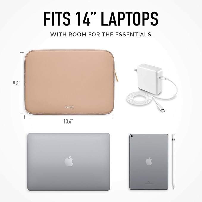 Vandel Slim MacBook Pro 14 inch Laptop Sleeve, Neoprene 14 Inch Apple MacBook Laptop Case Sleeve, Dell, HP Cover, Protective Asus, HP, Dell XPS Case, Computer Cover, Mac M1, M2, M3 Pouch