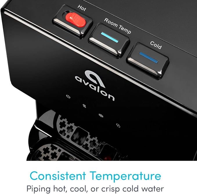 Avalon Bottom Loading Water Cooler Water Dispenser with BioGuard- 3 Temperature Settings - Hot, Cold & Room Water, Durable Stainless Steel Construction, Anti-Microbial Coating- UL Listed