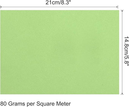 MECCANIXITY 75 Sheets A4 Colored Print Copy Paper 5.8" x 8.3" Origami Paper Printer Paper 80gsm for Printing, Document Copying, Art Craft,Light Green