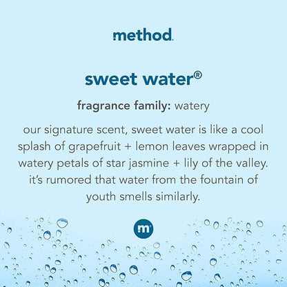 Method Gel Hand Soap Refill, Sweet Water, Biodegradable Formula, 34 fl oz (Pack of 6)