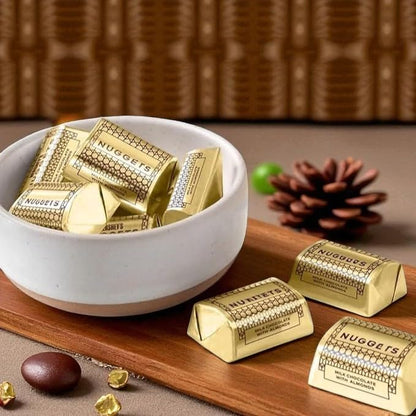 Creamy Milk Chocolate Nuggets with Almonds-1.5 lbs Individually Wrapped Smooth & Crunchy Candy-Perfect for Holidays, Events, and Sharing(24 oz)