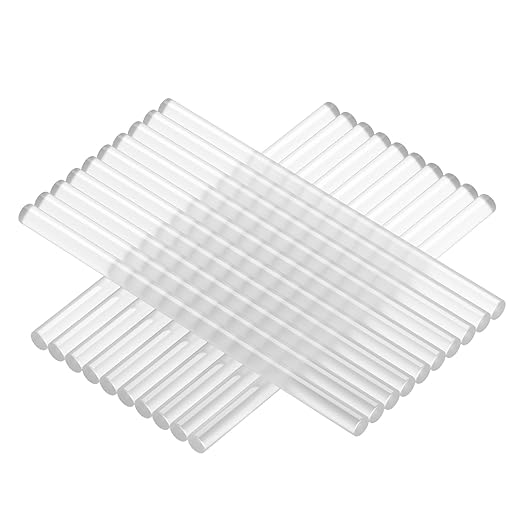20-Pack Clear Hot Melt Glue Sticks, 0.43″ Dia × 8″ Long – Multi-Purpose Hot Glue Sticks for Crafting, Woodworking, Decoration & Bonding Repair