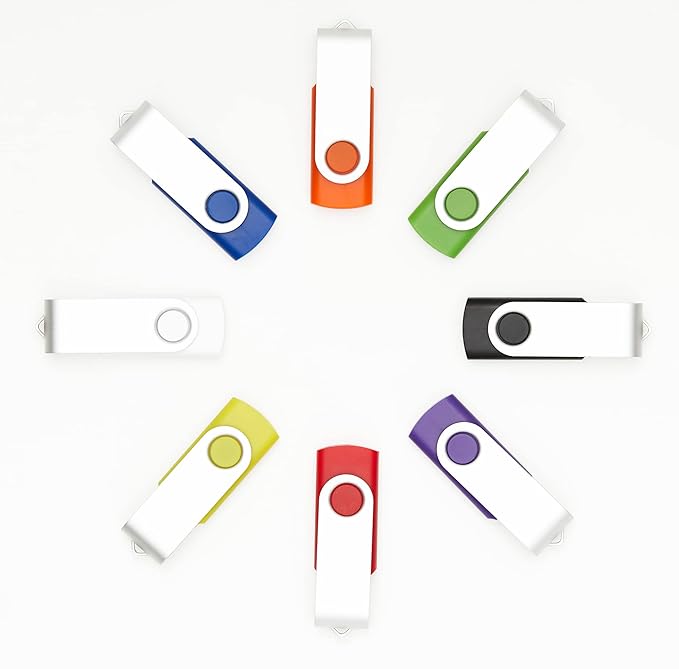 5 Pack 512MB USB Flash Drives in 5 Random Colors USB 2.0 Wholesale Lot Bulk Memory Sticks (5 Pack, 512MB)