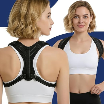 Posture Corrector for Men and Women, UltraSupport+ Comfortable Upper and Back Brace, Pain Relief from Bad Posture for Slumping Shoulders, Hunching, Shoulder Pain Neck. Adjustable Back Straightener.