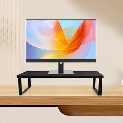 Ergonomic Computer Monitor Stand Riser Black Desk Riser for Stable Screen Elevation to Posture and Work Efficiency