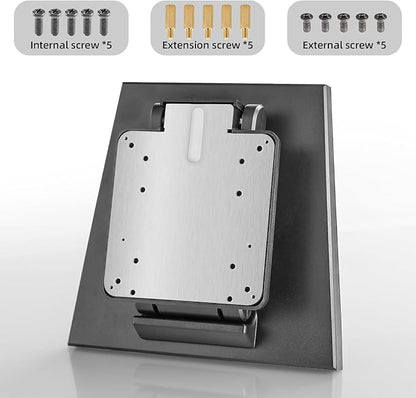 Foldable Low Profile Monitor Stand - VESA 100x100 Desk Mount Adjustable Short TV Stand for Desk Easy Assembly