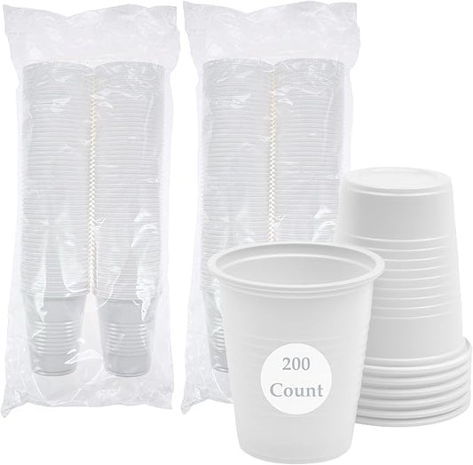 Henry Schein Disposable Cups, 5 oz, White (200 Count) – Dental Rinse Cups, Double-Coated for Durability, Latex-Free, Embossed Grip, Ideal for Medical, Office, and Event Use