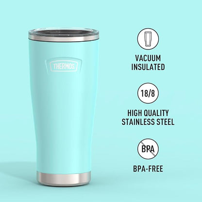 THERMOS ICON SERIES, Stainless Steel Tumbler with Slide Lock, 24 Ounce, Sea Green