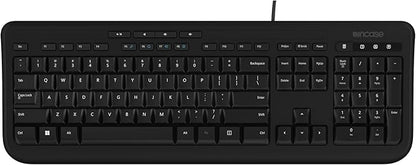 Incase Wired Keyboard 600 – Designed by Microsoft – Spill Resistant, Quiet Touch Keys, Plug and Play, 4 Hotkeys, Windows Start Key – Black