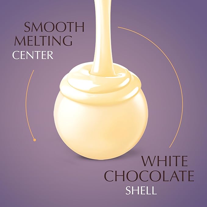 Lindt LINDOR White Chocolate Assorted Chocolate Candy Truffles with Smooth, Melting Truffle Center, 15.2 oz. Bag