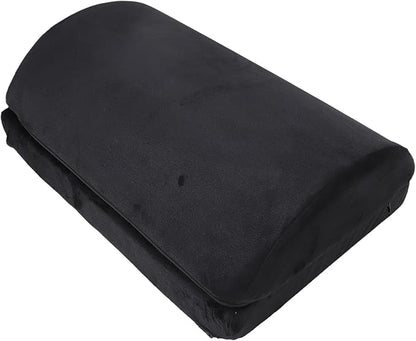 Foot Rest Black Ergonomic Height, Footstool with Memory Foam, Half Cylinder Footrest Under Desk for Comfortable Posture Support, Velboa Fabric