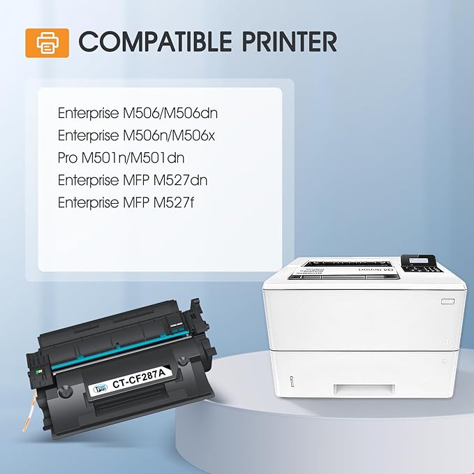 CF287A 87A Toner Cartridge for HP Printer Black M506 Pro M501 M501dn 87X CF287X Compatible for HP Laserjet Enterprise M506dn M506n M506x MFP M527dn M527f M527 Series Printer Ink 4 Pack