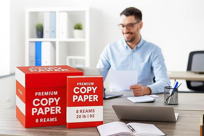 Multipurpose Copy Paper 8.5 x 11, 20 lb, 92 Brightness – 8 Ream Case (4,000 Sheets) | Premium Printer & Copier Paper for Office, School, Home | Jam-Free, Acid-Free, White Paper