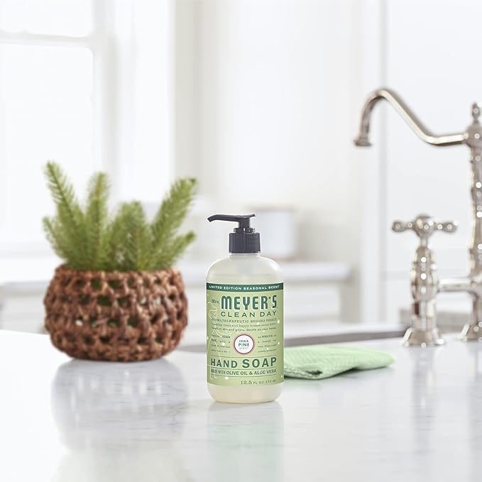 MRS. MEYER'S CLEAN DAY Hand Soap, Made with Essential Oils, Biodegradable Formula, Limited Edition Iowa Pine, 12.5 Fl. Oz - Pack of 3