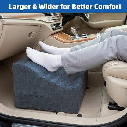 Under Desk Footrest, Multi-Functional Footrest with Portable Handle & Removable Washable Cover - Ergonomic Foot Stool Elevating and Supporting Feet and Legs for Chair and Sofa (Blue)