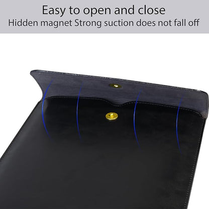 Genuine Leather Laptop Sleeve Compatible with 13 Inch MacBook Air M4 M3 M2 M1＆MacBook Pro M2 2022 M1 2020-2016,Laptop Cover for 13-13.3 Inch Notebook,Black