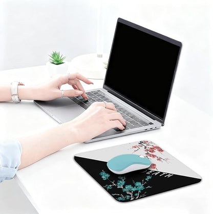 Cherry Blossoms Patterns Desk Mat, Large Gaming Mouse Pad Non-Slip Rubber Base with Stitched Edges, Waterproof Protection for PC Laptop Home Office Desk Decor (8x9in)