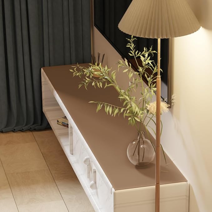 Vanity Cover Top Protector - Can Be Used On Both Sides Waterproof and Easy to Clean Good Flatness Used for Dresser Table(Mud Color+Champagne Gold 10x60)