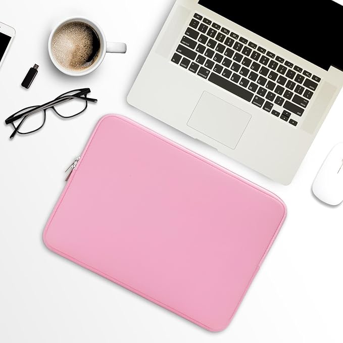 RAINYEAR 16 Inch Laptop Sleeve Protective Soft Case Padded Zipper Cover Bag Specially Compatible with 16" MacBook Pro M1 M2 M3 M4 Pro/Max A2141 A2485 A2780 A2991 A3403 A3186 (Pink)