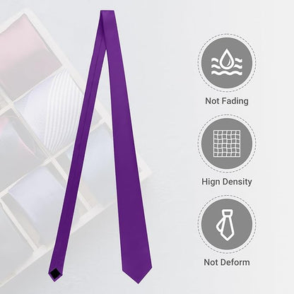 Black Ties For Men Solid Pure Color Formal Neckties 3.15" (8CM) Men's Tie for Business and Wedding with Gift Box