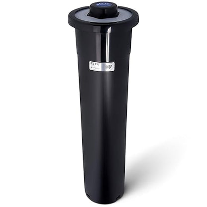 San Jamar One-Size-Fits-All Ez-Fit In-Counter Cup Dispenser Fits 8-46 Oz Cups with Interchangeable Gaskets for Restaurants, Dining Halls, and Fast Food, Plastic, 18 Inches, Black