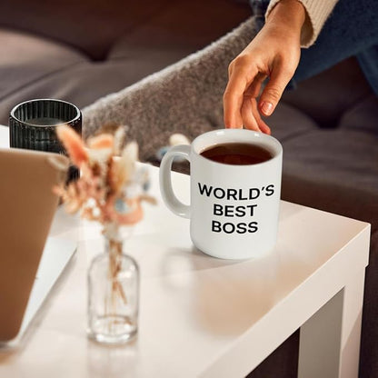 Breezy Valley World's Best Boss Mug - Funny Gifts for Women and Men, Boss Day, Christmas or Birthday Gift for Male or Female, Coffee Mug for Office, 11oz