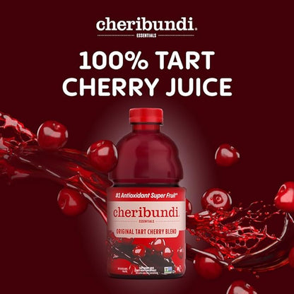 Cheribundi Tart Cherry Juice Original | Tart Cherry Juice Sweetened with Apple Juice | Athletes Recovery Drink | Promotes Restorative Sleep, Muscle Recovery & Boosts Performance | 32 floz (6 Pack)