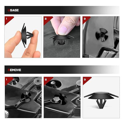 Nilight 50Pcs 8.7mm Hole Hood Insulation Push-Type Retainer Clips Compatible with Chrysler 4878883AA Dodge 1996-2005 Neon 2009-On Jeep Grand Cherokee, 2 Years Warranty
