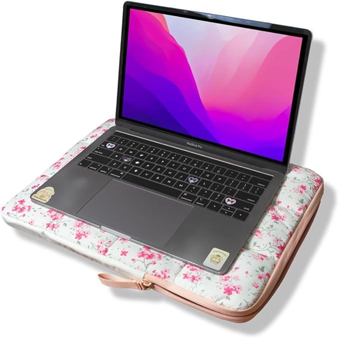 Sonix | Puffy Laptop Sleeve | 15-16 Inch, Quilted Pillow Puffer Laptop Carrying Case, Computer Sleeve | Cottage Floral