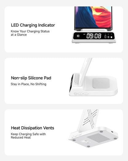 Wireless Charger for Samsung, 3 in 1 Wireless Charging Station for Samsung Galaxy S25 Ultra/S24 Ultra/S23/S22/Note 20/Z Flip 6/Fold 6, Charger for Samsung Galaxy Watch Ultra/8/7/6, Galaxy Buds 3/3 Pro