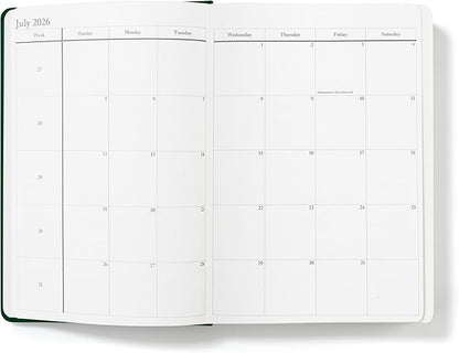 Wykeham's Executive 2026 Daily Journal Planner – US Public Holidays & Format – Customization Available (Racing Green, 8.5"×5.5")