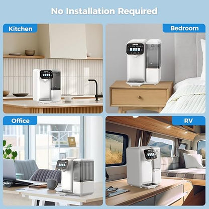 Countertop Reverse Osmosis Water Filter, UV 6 Stage RO Filtration System with Remineralization pH Balance, Portable Water Purifier for Kitchen, RV, Office, No Installation, B100