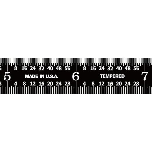 PEC Tools 12"/300mm Flexible Metal Ruler, Stainless Steel Machinist Rule with Black Chrome Finish, High Contrast, English & Metric Graduation (1/32", 1/64", 0.5mm, 1.0mm), Easy to Read, Made in USA