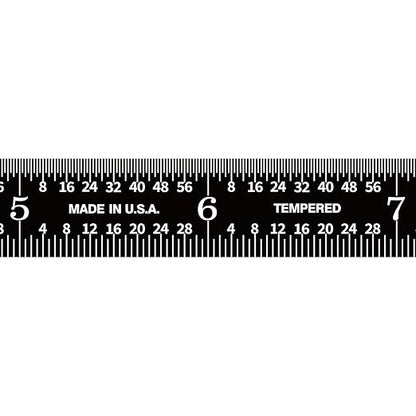 PEC Tools 12"/300mm Flexible Metal Ruler, Stainless Steel Machinist Rule with Black Chrome Finish, High Contrast, English & Metric Graduation (1/32", 1/64", 0.5mm, 1.0mm), Easy to Read, Made in USA