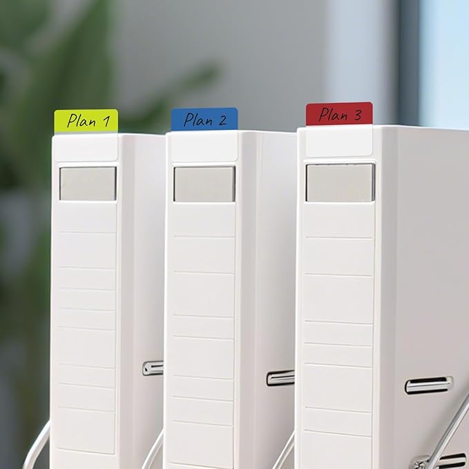 900pcs Sticky Index Tabs 2 Inch Book Tabs Writable Colored Page Markers, Repositionable File Tab Flags Labels for Reading Notes,Classify Files,Binders,24 Sets 10 Colors