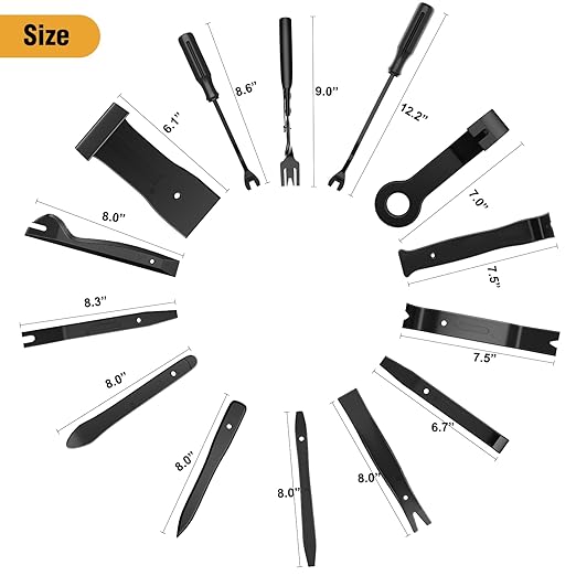 GOOACC 330Pcs Trim Removal Tool, Auto Push Pin Bumper Retainer Clip Set Fastener Terminal Remover Tool Adhesive Cable Clips Kit Car Panel Radio Removal Auto Clip Pliers, Black