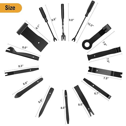 GOOACC 330Pcs Trim Removal Tool, Auto Push Pin Bumper Retainer Clip Set Fastener Terminal Remover Tool Adhesive Cable Clips Kit Car Panel Radio Removal Auto Clip Pliers, Black