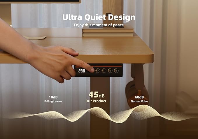 YDN Electric Standing Desk, 40x24 Inch Stand up Desk Adjustable Height, Sit Stand Home Office with Splice Board, Natural