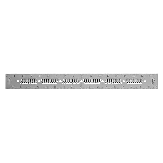 JessEm 07412 Stainless Steel 18 Inch Precision Ruler with Patented Flex Grip and Fade Resistant Markings