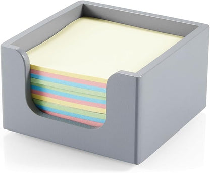 Gray Sticky Note Holder, Wood Post It Note Dispenser for Office Desk Accessories, Self Stick Note Pad Holder, Memo Pad Holder Dispenser Organizer for School Office Desk Supplies
