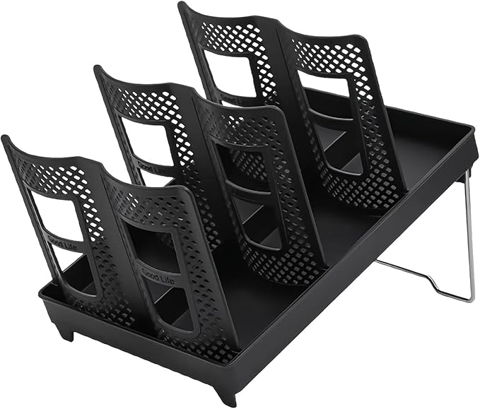 Coffee Cup Holder, Paper Cup and Lid Holder, Universal Disposable Coffee Cup Dispenser for Coffee Stations & Restaurant, Bar, Breakroom (Dual Row - 6 Slots)