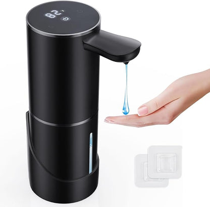 Automatic Liquid Soap Dispenser, 15.55 oz/460mL USB C Rechargeable Soap Dispenser, 5 Adjust Volume Touchless Hand Sanitizer Dispenser, Motion Sensor Waterproof Pump for Bathroom Kitchen (Black)