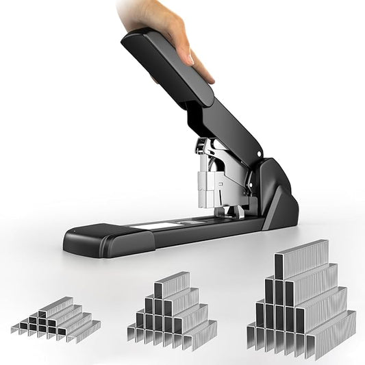 New extra large ergonomic labor-saving stapler, 240 pages large capacity,heavy-duty industrial grade, office-grade business stapler, metal material,anti-jam,contains 3000 staples, easy binding