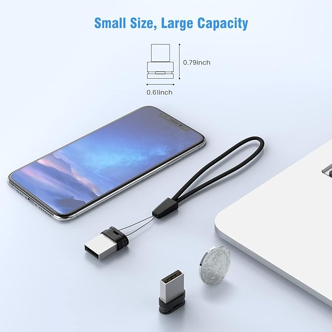 K&ZZ 16GB Mini Flash Drive 10 Pack 16G Small USB Drive with Lanyard Low Profile USB 2.0 Flash Drive 16 GB Tiny Thumb Drive Memory Stick (16GB, Black)