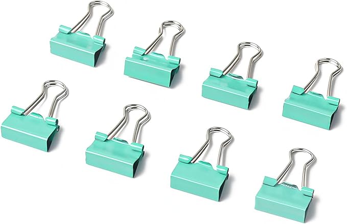 50 Pack Small Green Binder Clips 3/4 Inch (19 mm), Colored Little Paper Clamps, Tiny Mini Paper Clips for Office Home School Business 0.75"