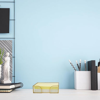 Sticky Note Holder Glass Post It Note Dispenser, 4 x 6 Inch Gold Sticky Note Dispenser, Stylish Post It Holder for Desk Home Office Decor