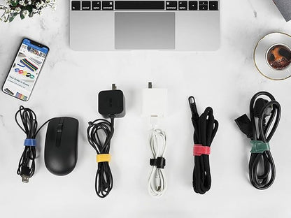 150PCS 8 Inch Reusable Cable Ties Wire Ties Cord Organizer Cable Organizer Adjustable Cable Management Black