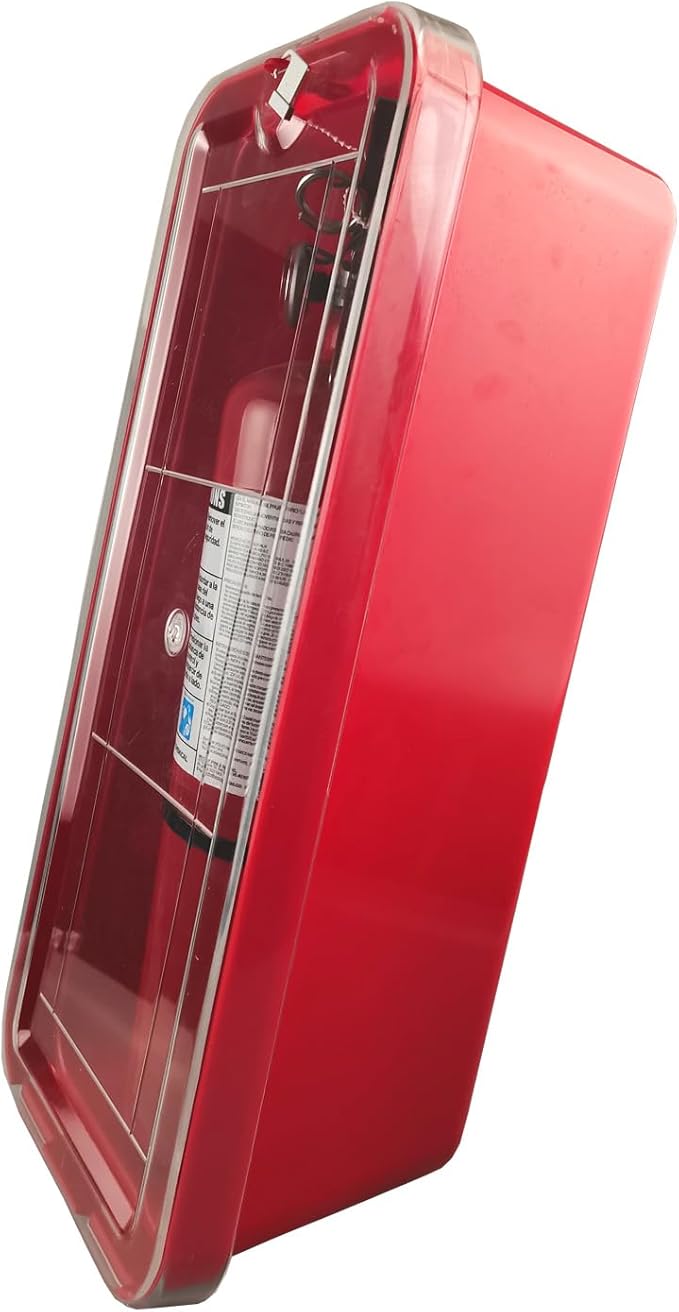 Victory Fire Extinguisher Cabinet Box Plastic Red Cabinet with Cover for 5lb 10lb Extinguisher (for 10LB Fire Extinguisher)
